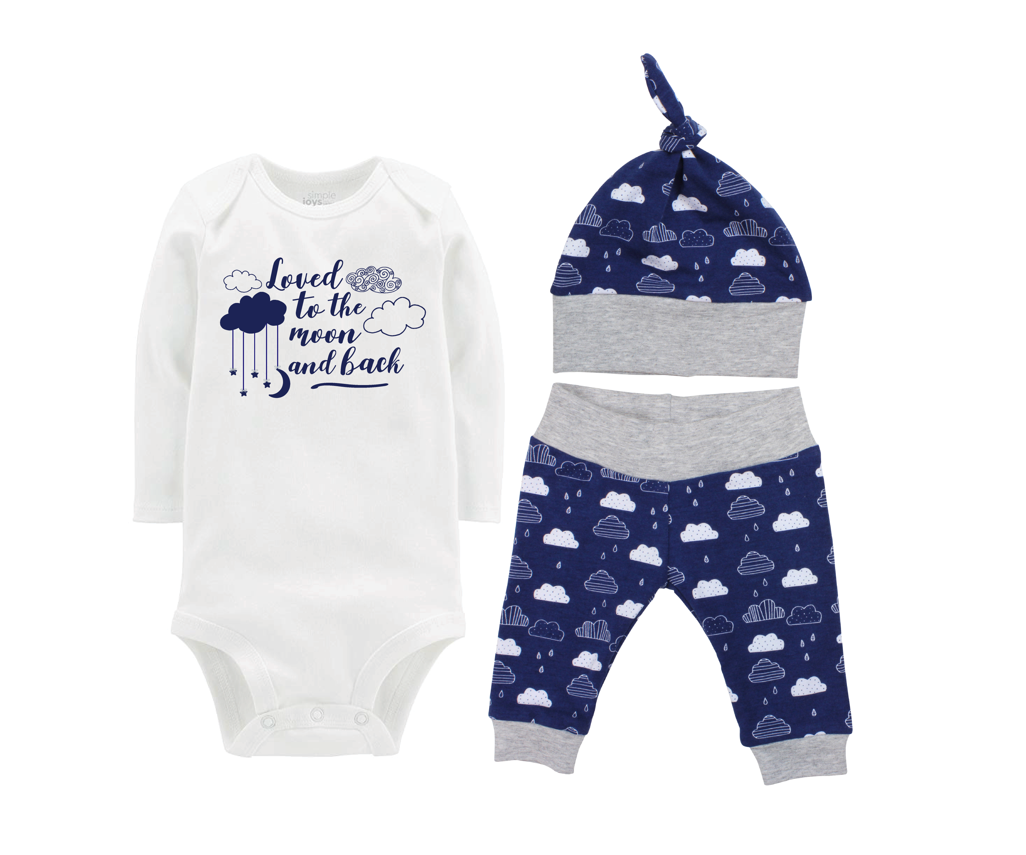 Baby Boy Blue Rain Cloud Outfit