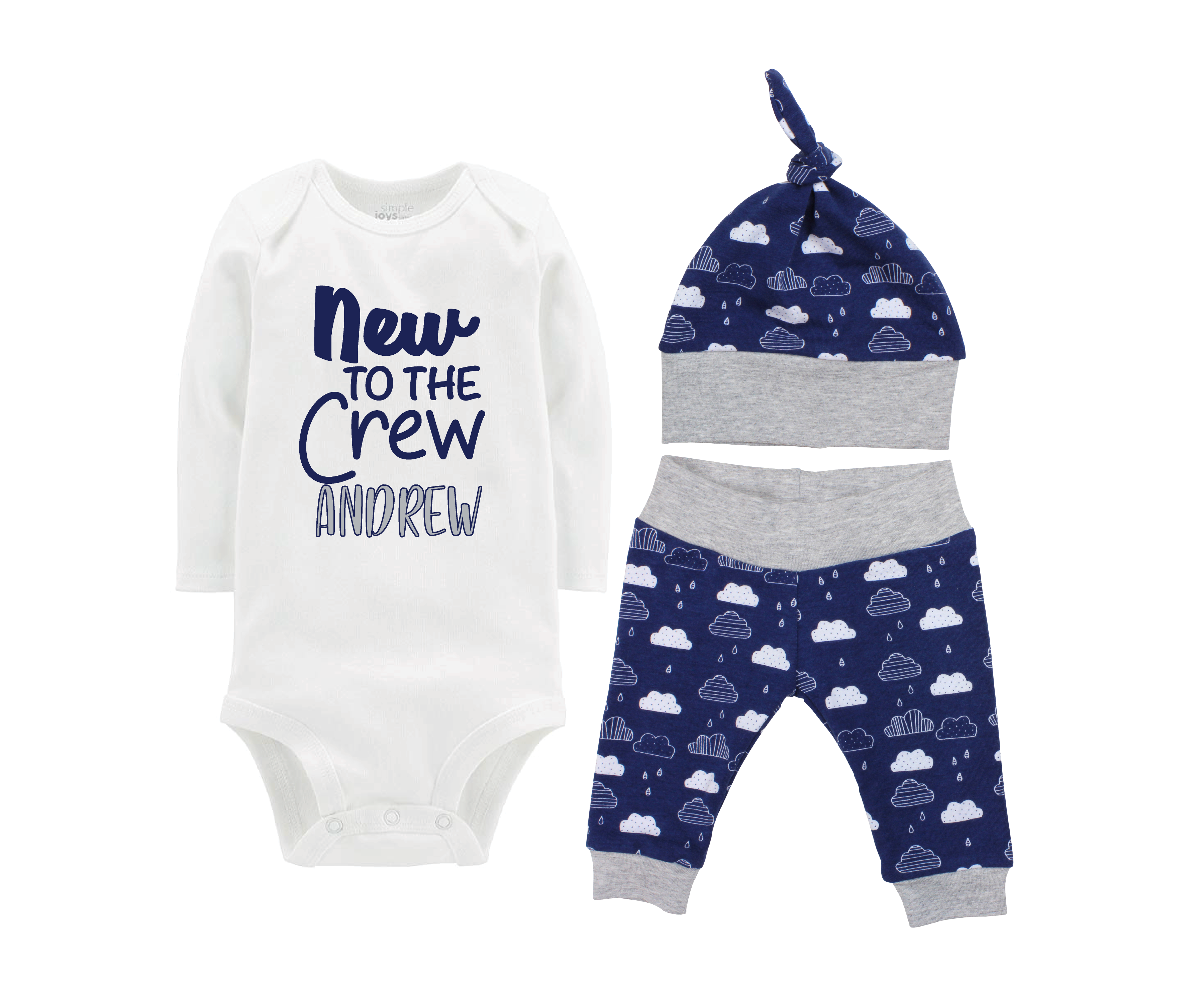 Baby Boy Blue Rain Cloud Outfit