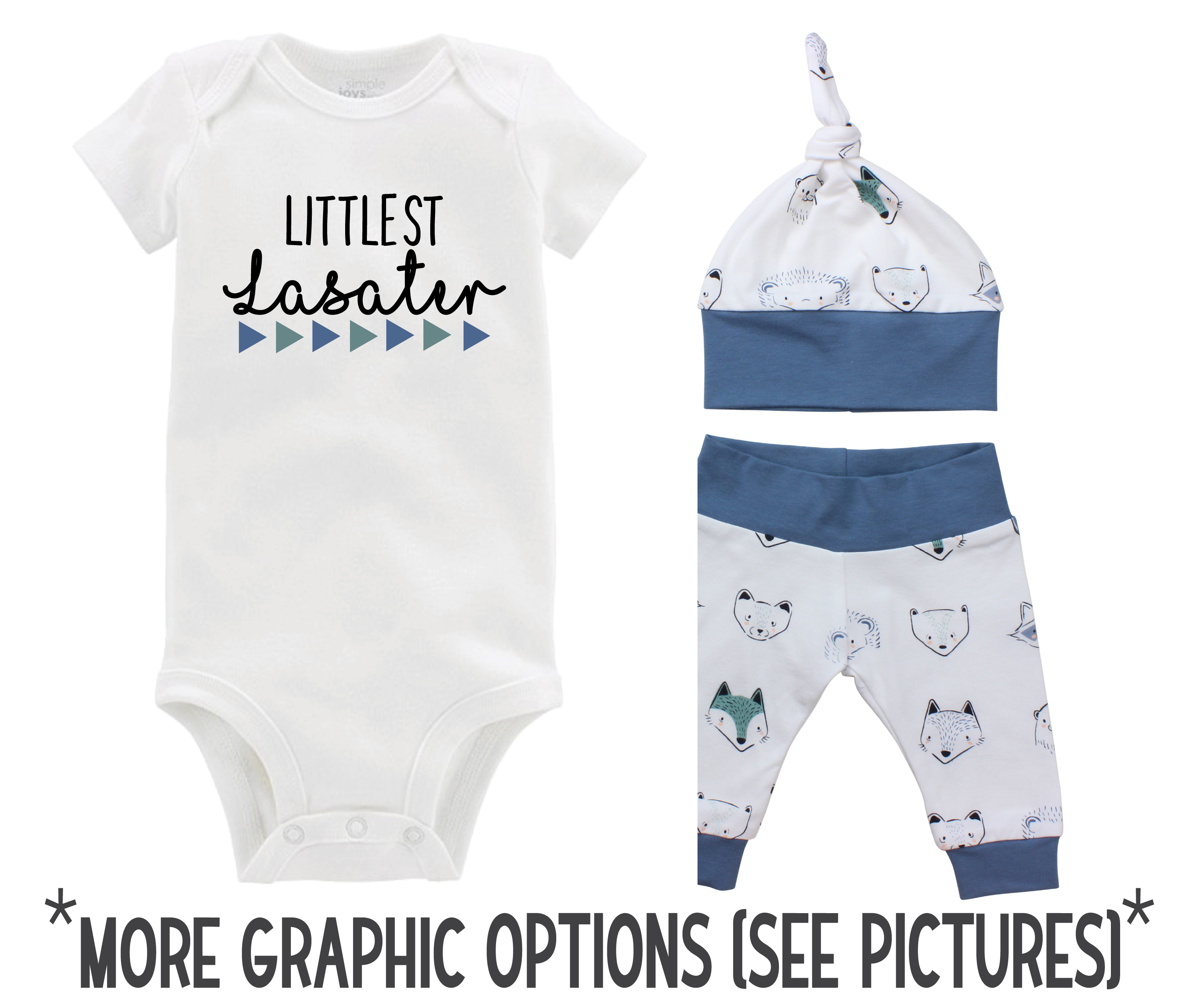 Baby Boy Blue Animal Faces Outfit
