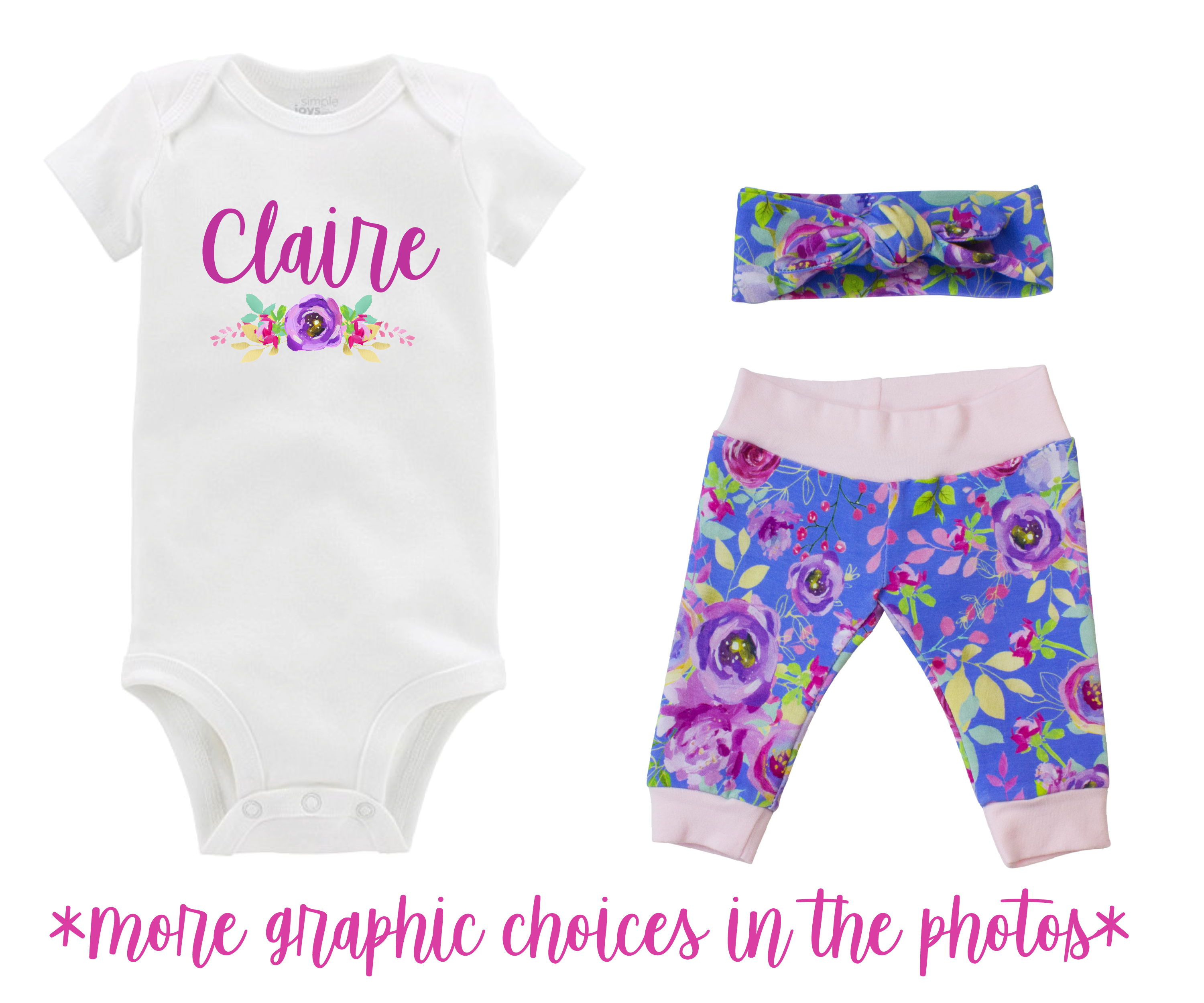 Purple Floral Baby Girl Outfit