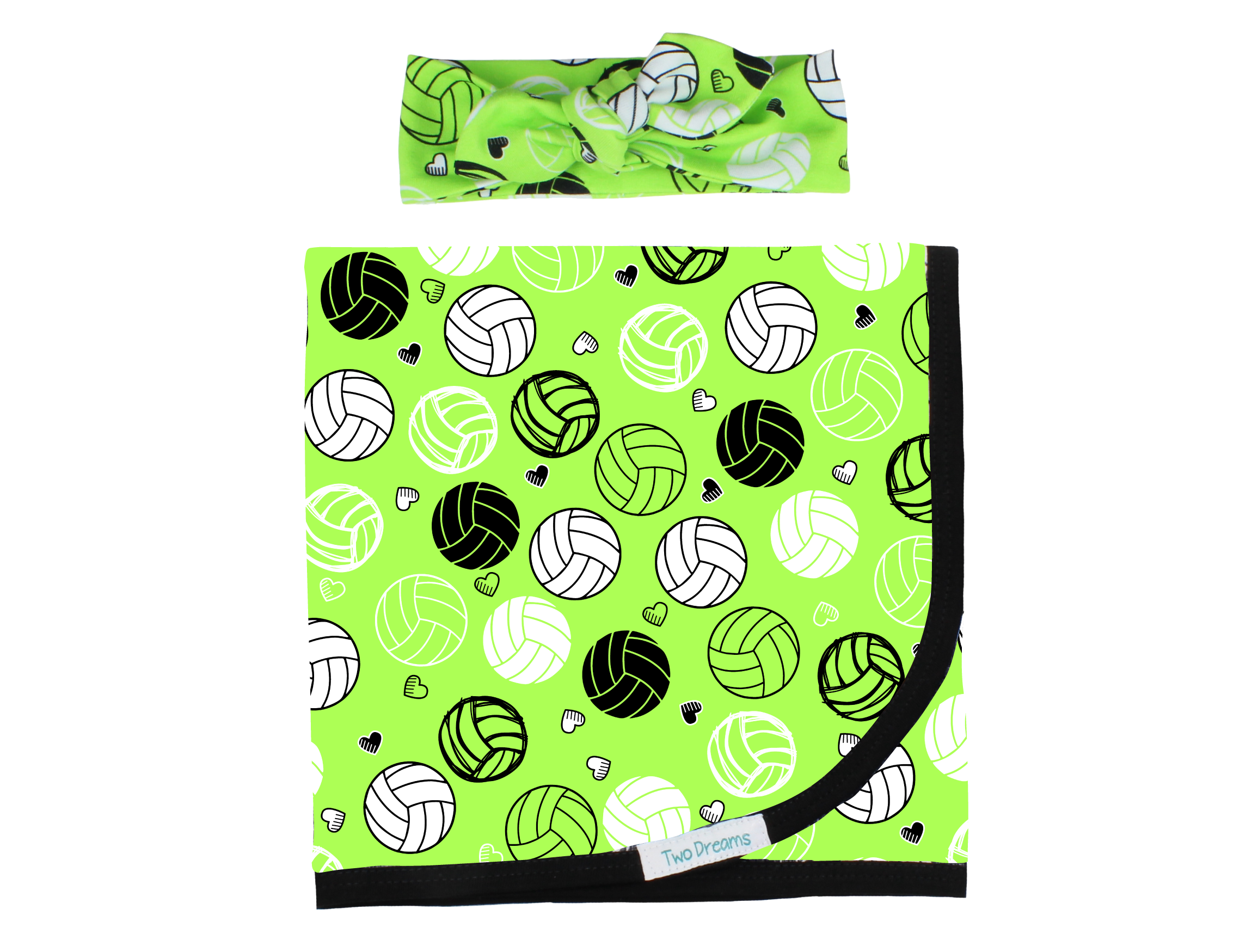 Neon Green Volleyball Baby Girl Outfit