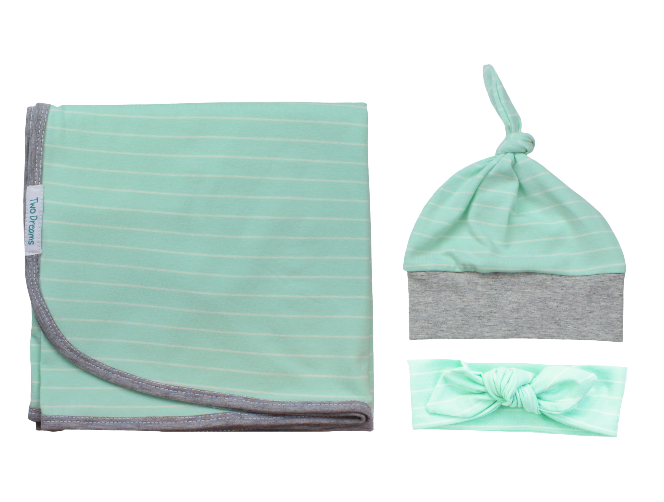 Twin Girl Mint Stripe Outfit Baby Coming Home Outfit