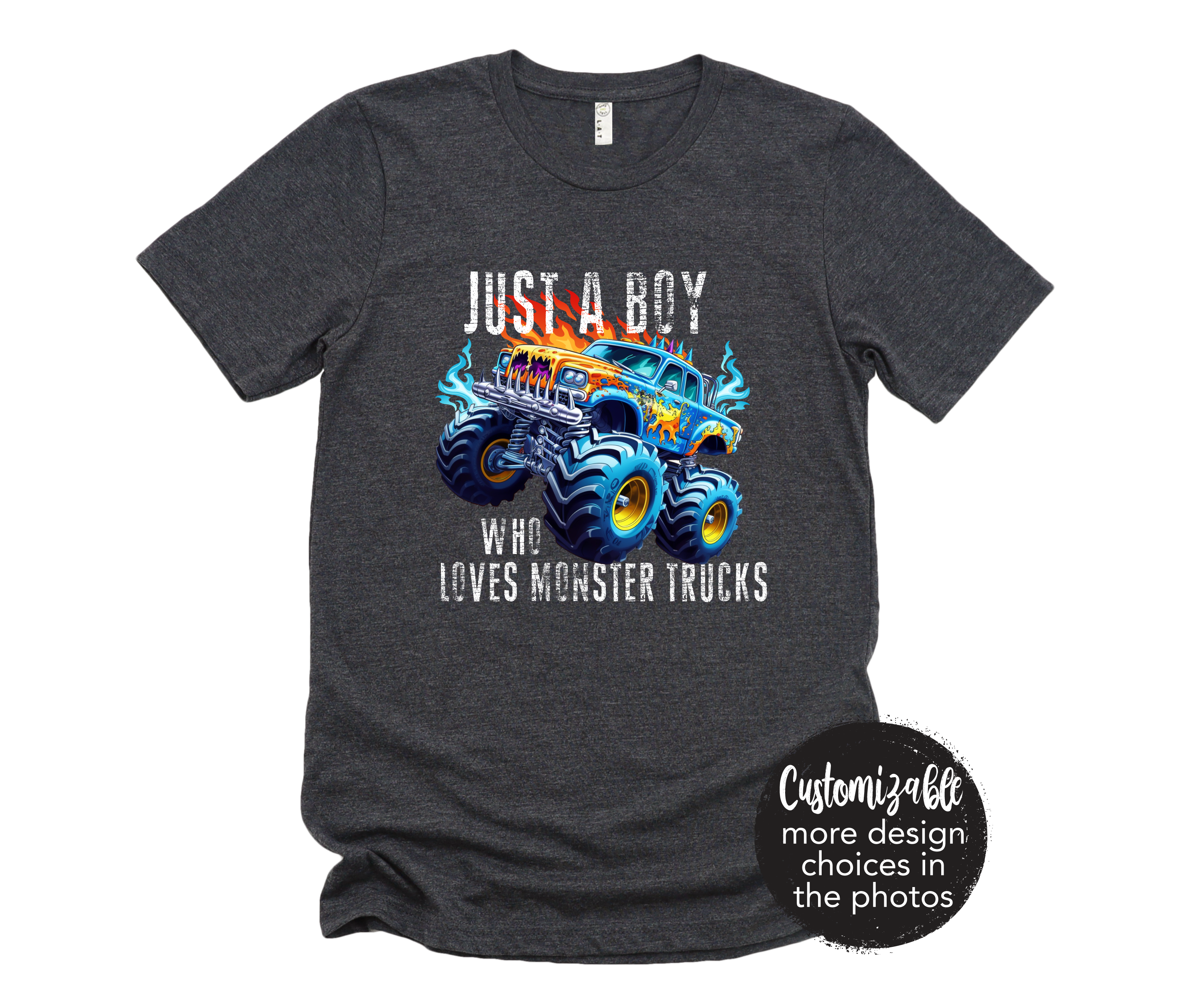 Monster Truck Boy Birthday Dinosaur Truck Shirt