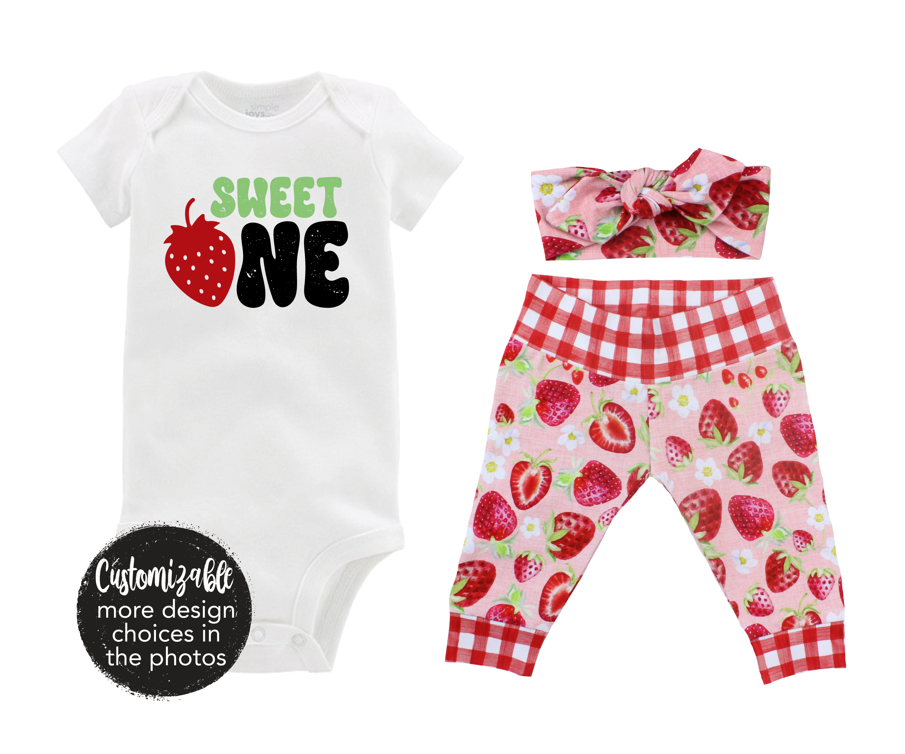 So Berry Loved Pink Red Strawberry Spring Summer Baby Girl Outfit