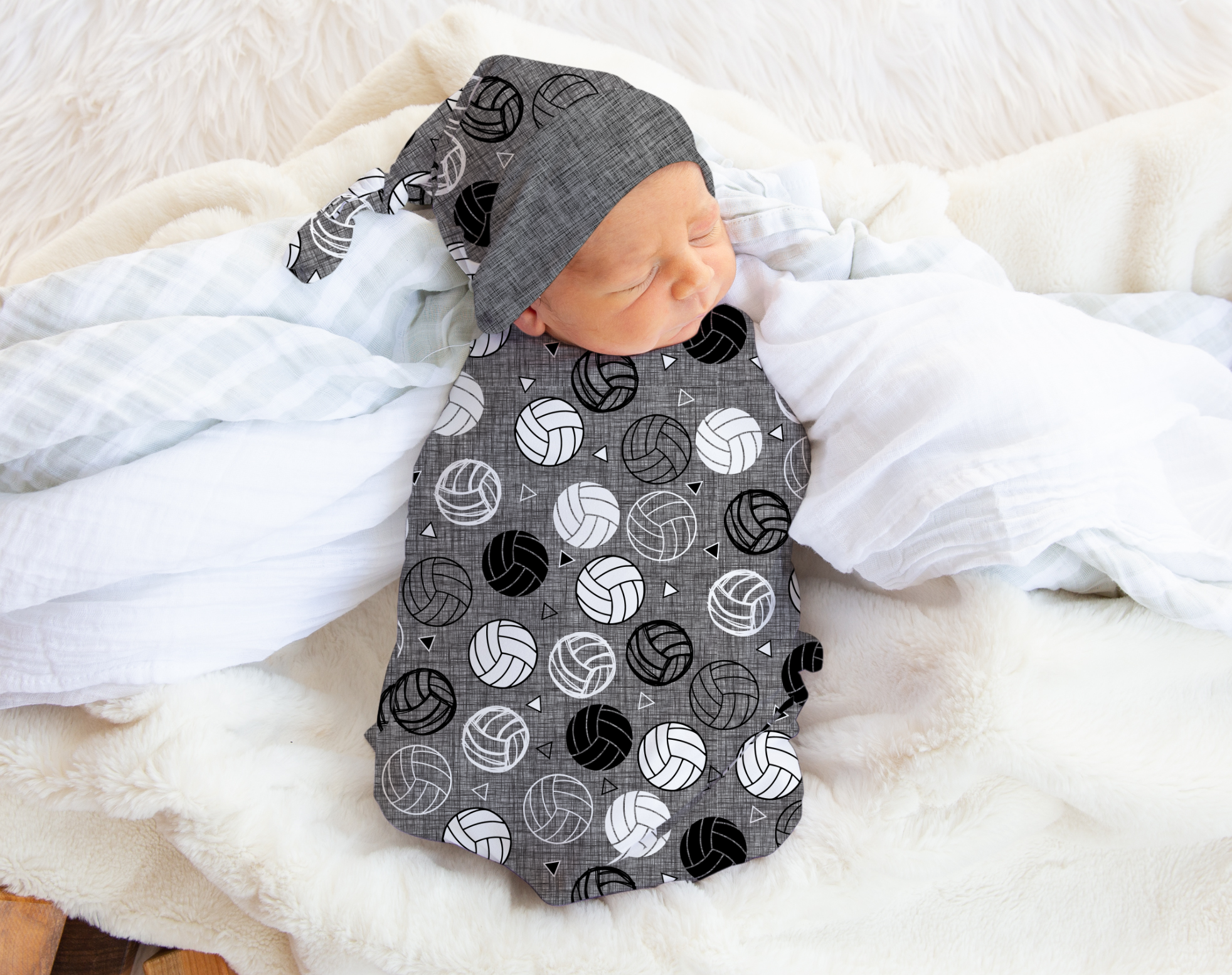 Gray Volleyball Baby Outfit