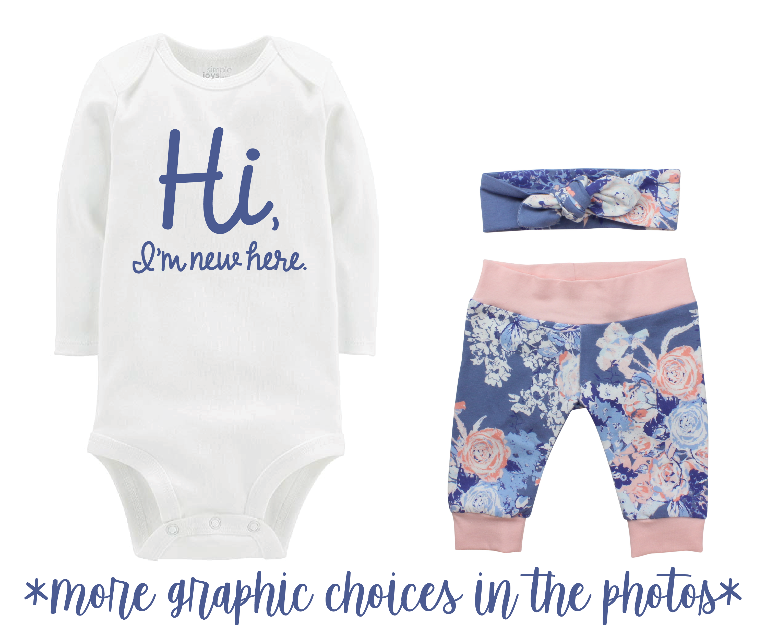 Blue Floral Baby Girl Outfit