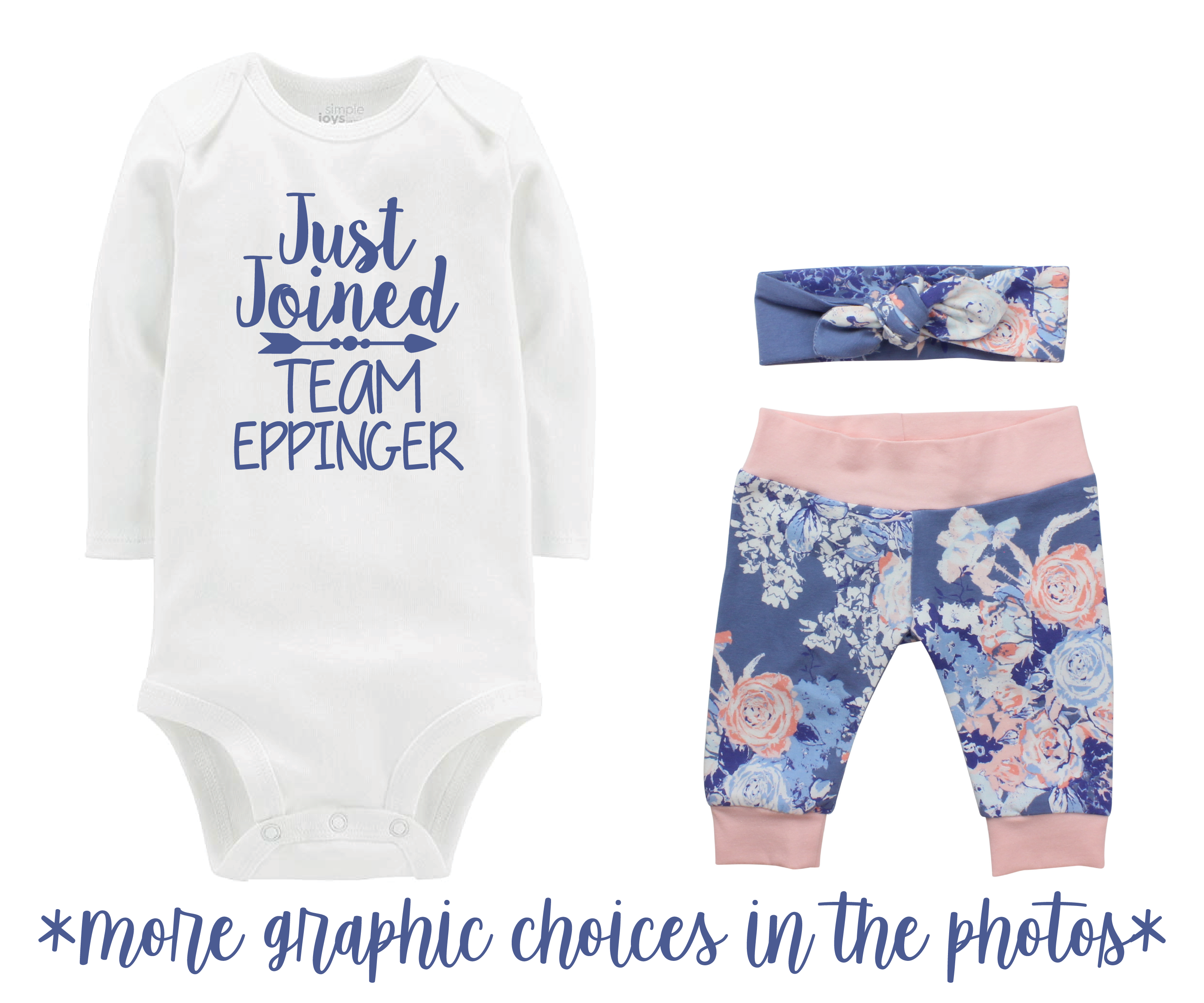 Blue Floral Baby Girl Outfit