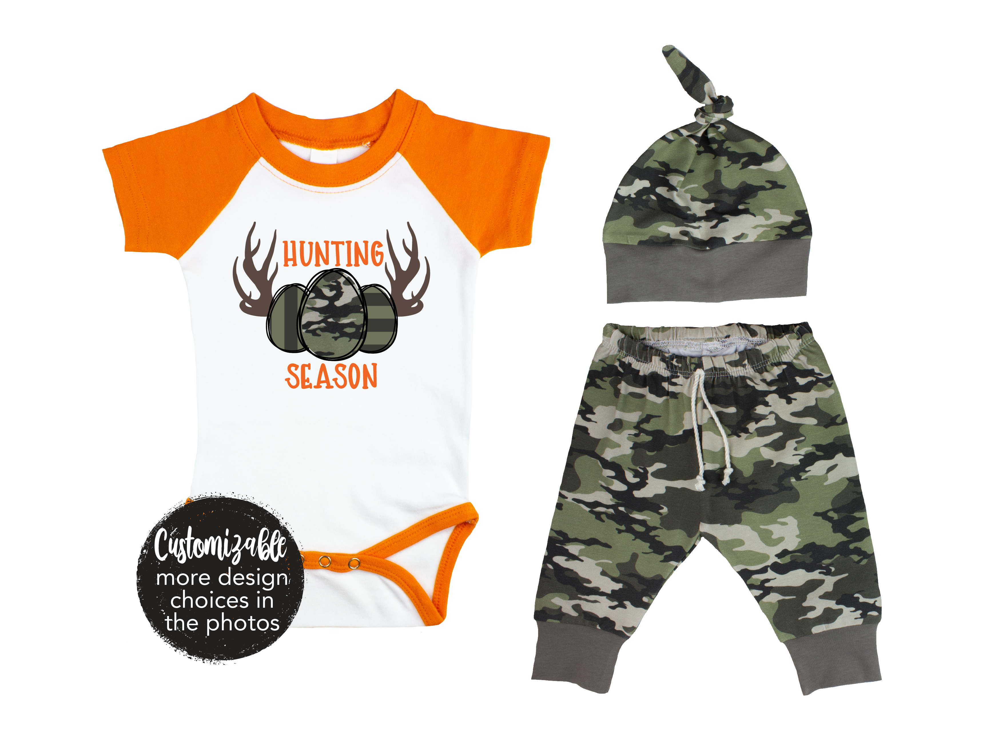 Hunting Season Easter Camo Baby Boy Outfit