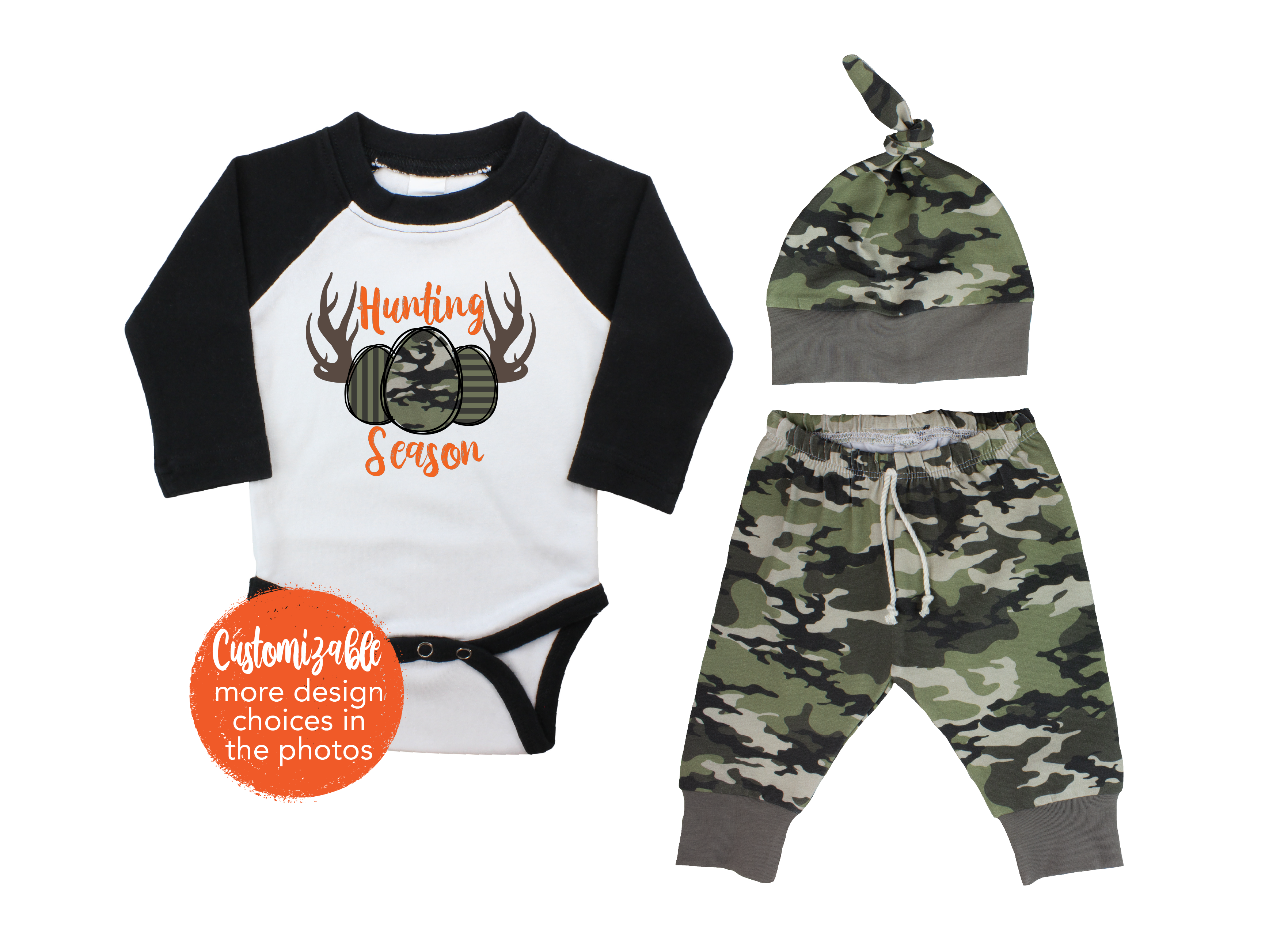 Hunting Season Easter Camo Baby Boy Outfit