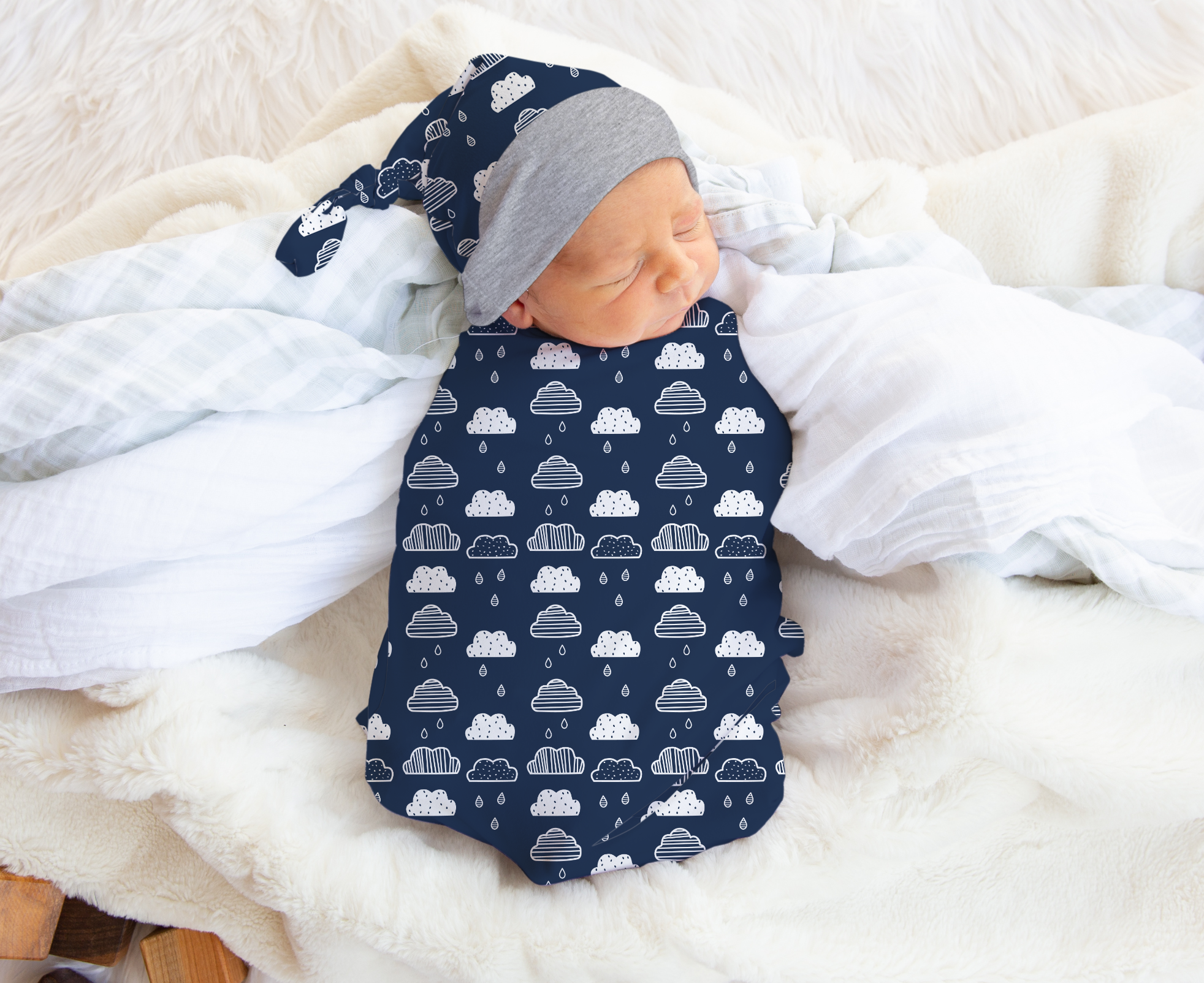 Baby Boy Blue Rain Cloud Outfit