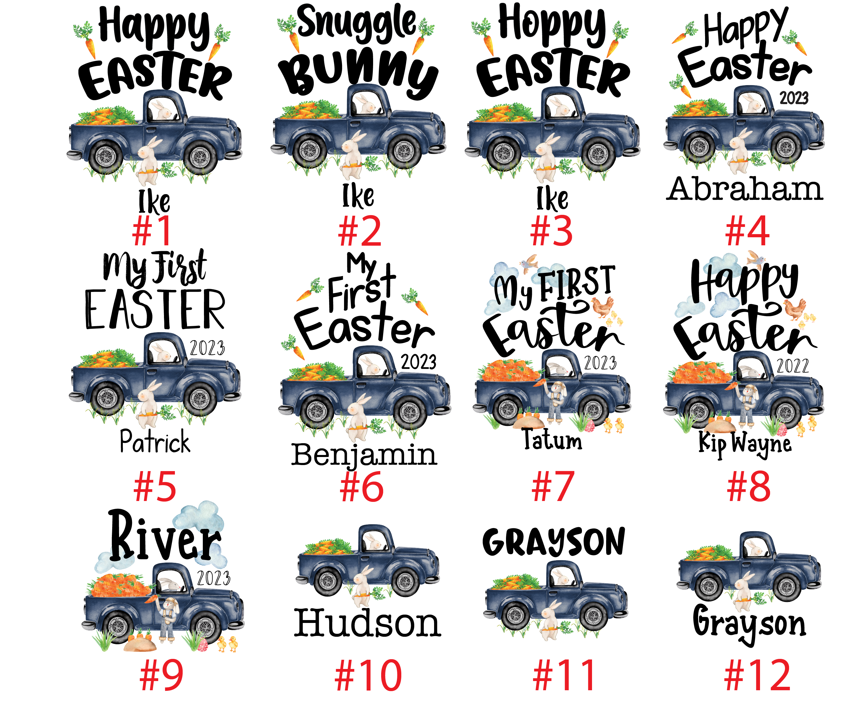 Easter Tractor Shirt MANY DESIGNS AVAILABLE