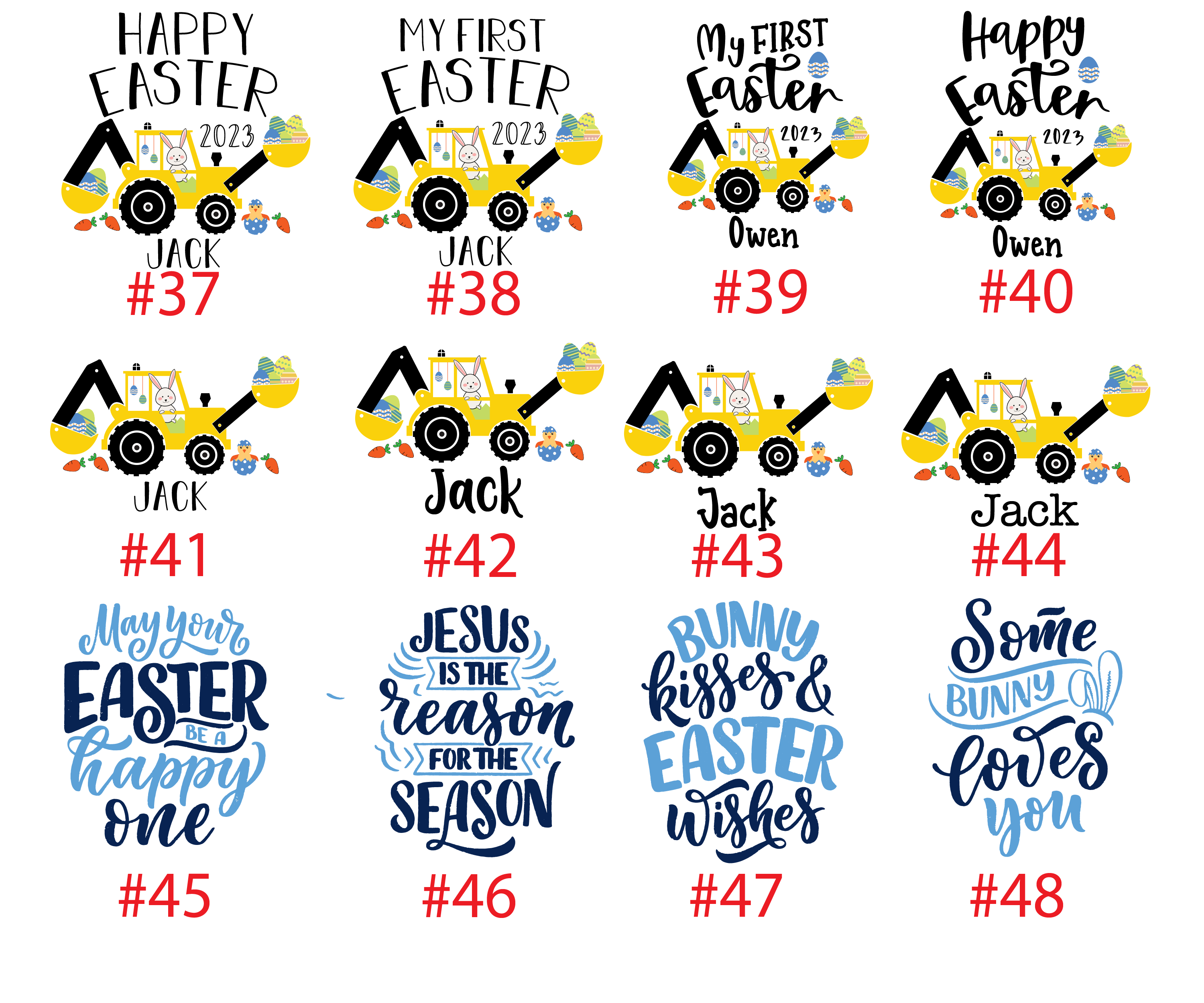 Easter Tractor Shirt MANY DESIGNS AVAILABLE