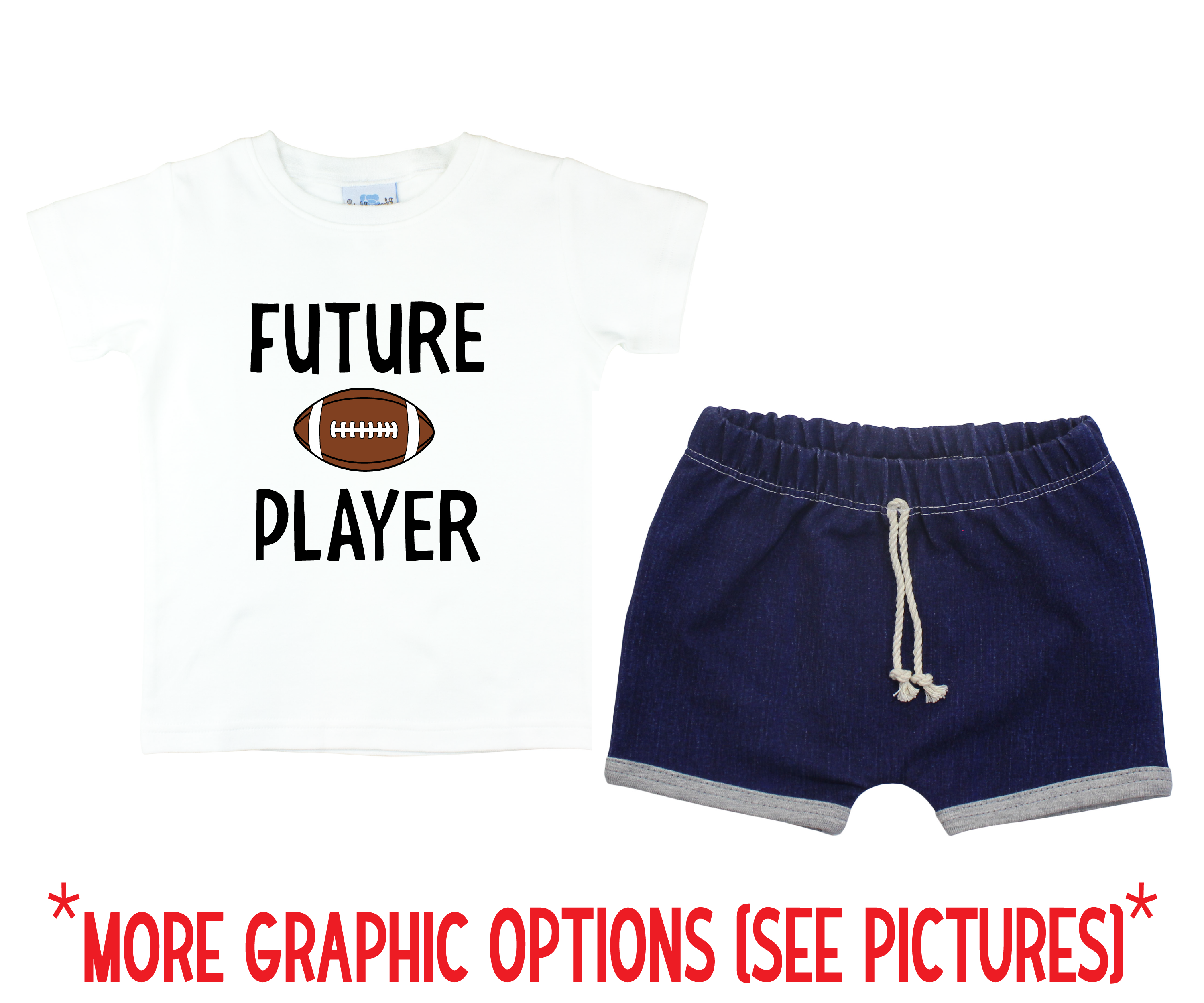 Baby Boy Football Denim Short Outfit