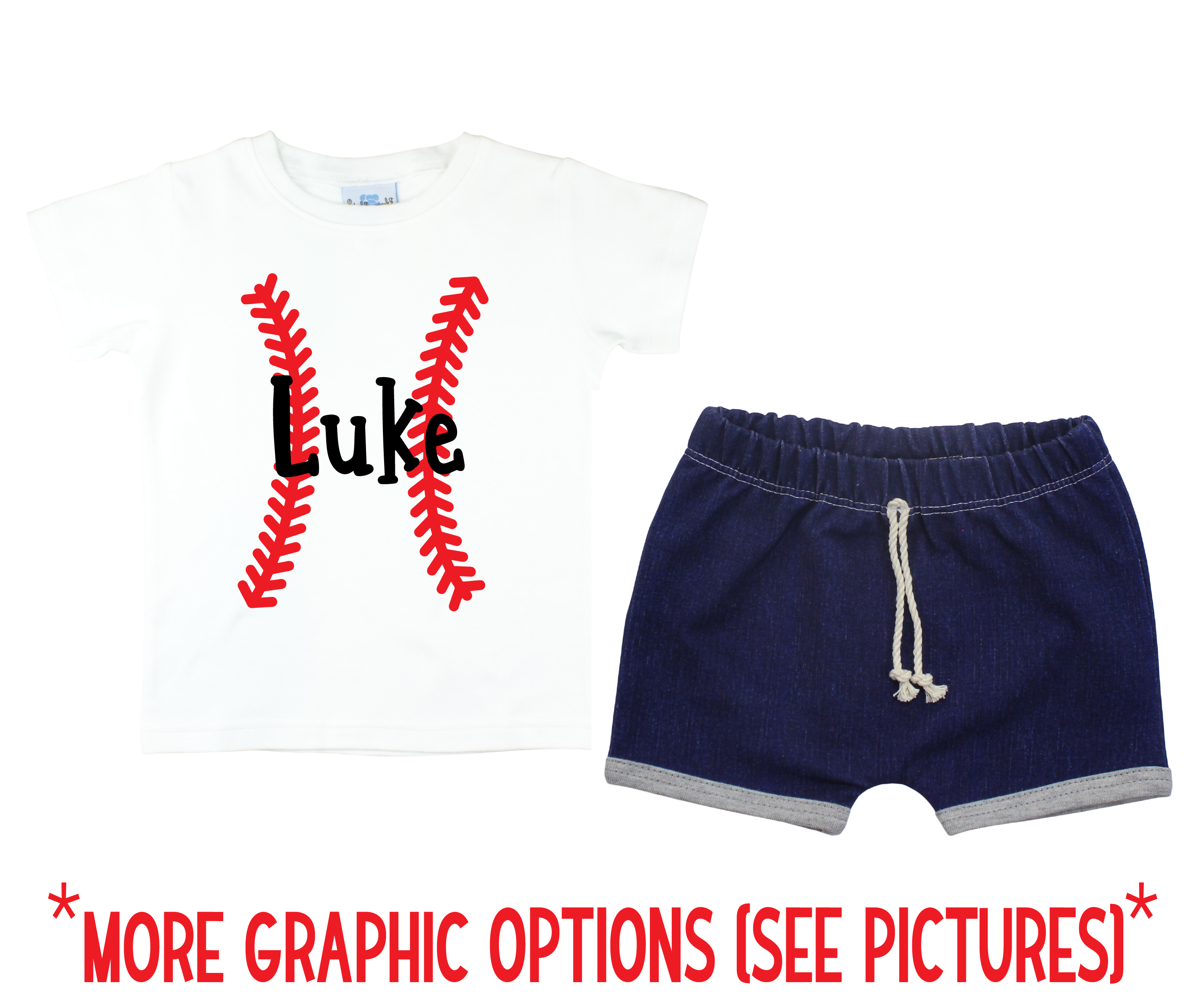 Baby Boy Gray Baseball Denim Short Outfit