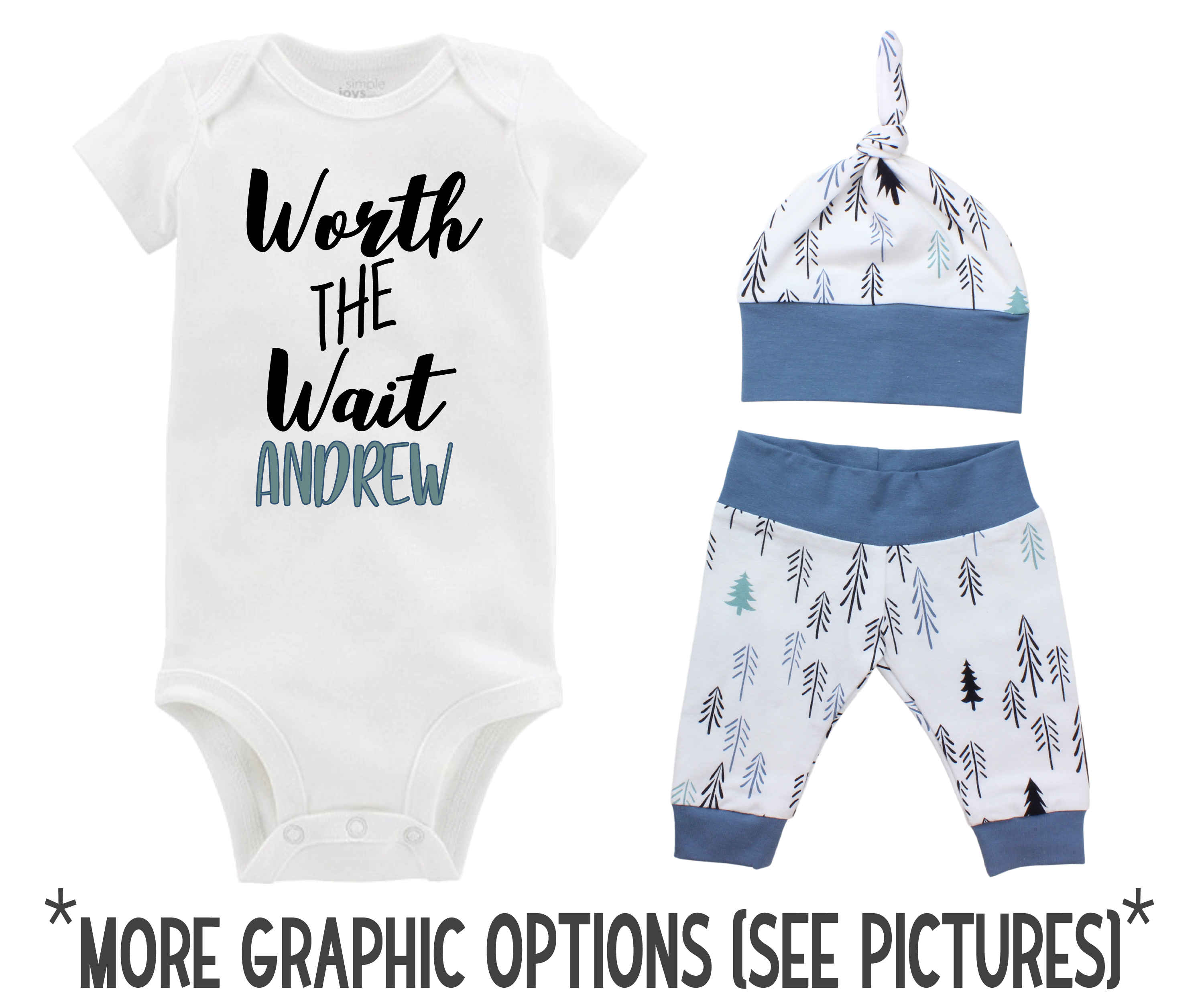 Baby Boy Blue Loblolly Pines Outfit