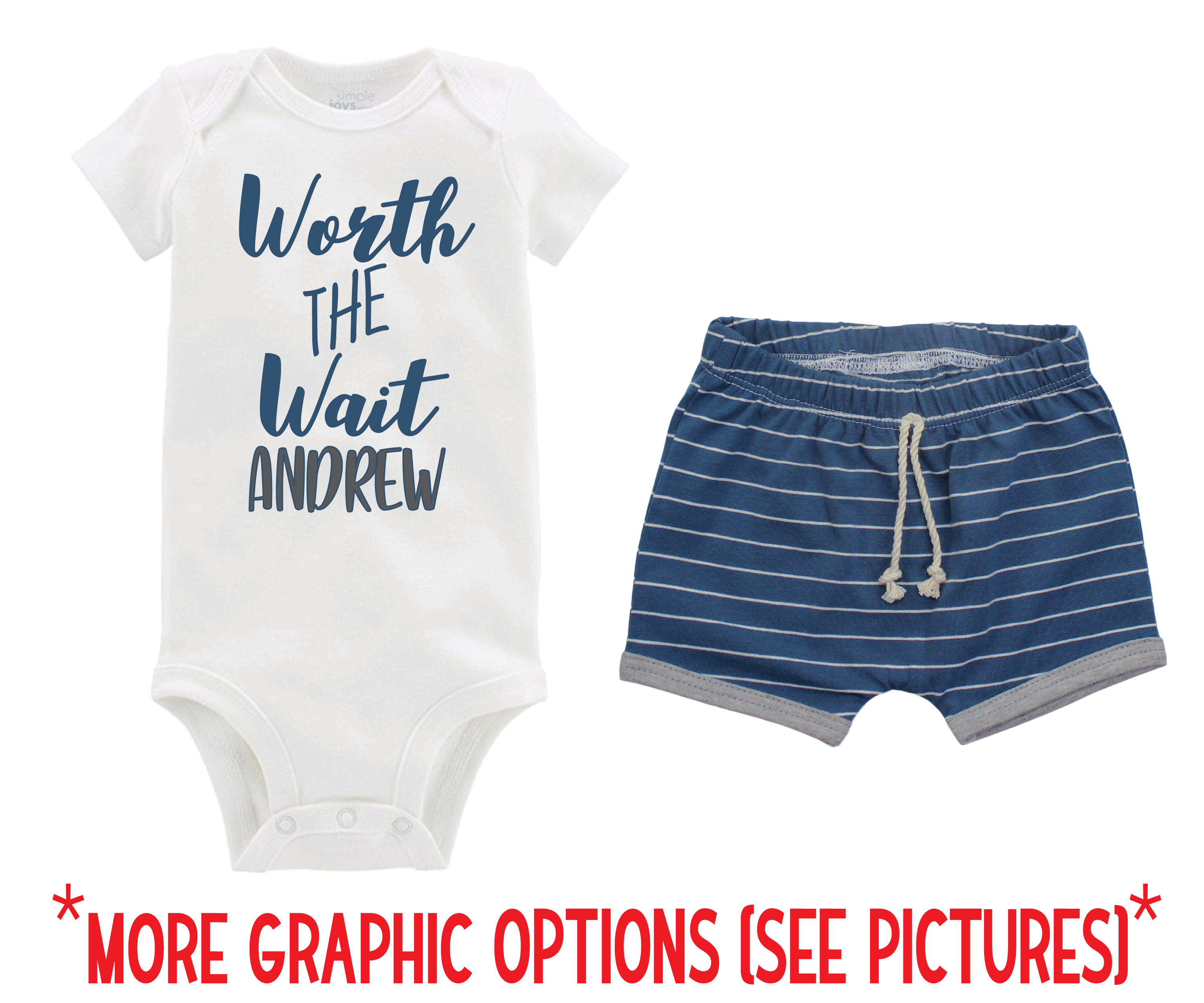 Boy Blue Stripe Toddler Short Outfit