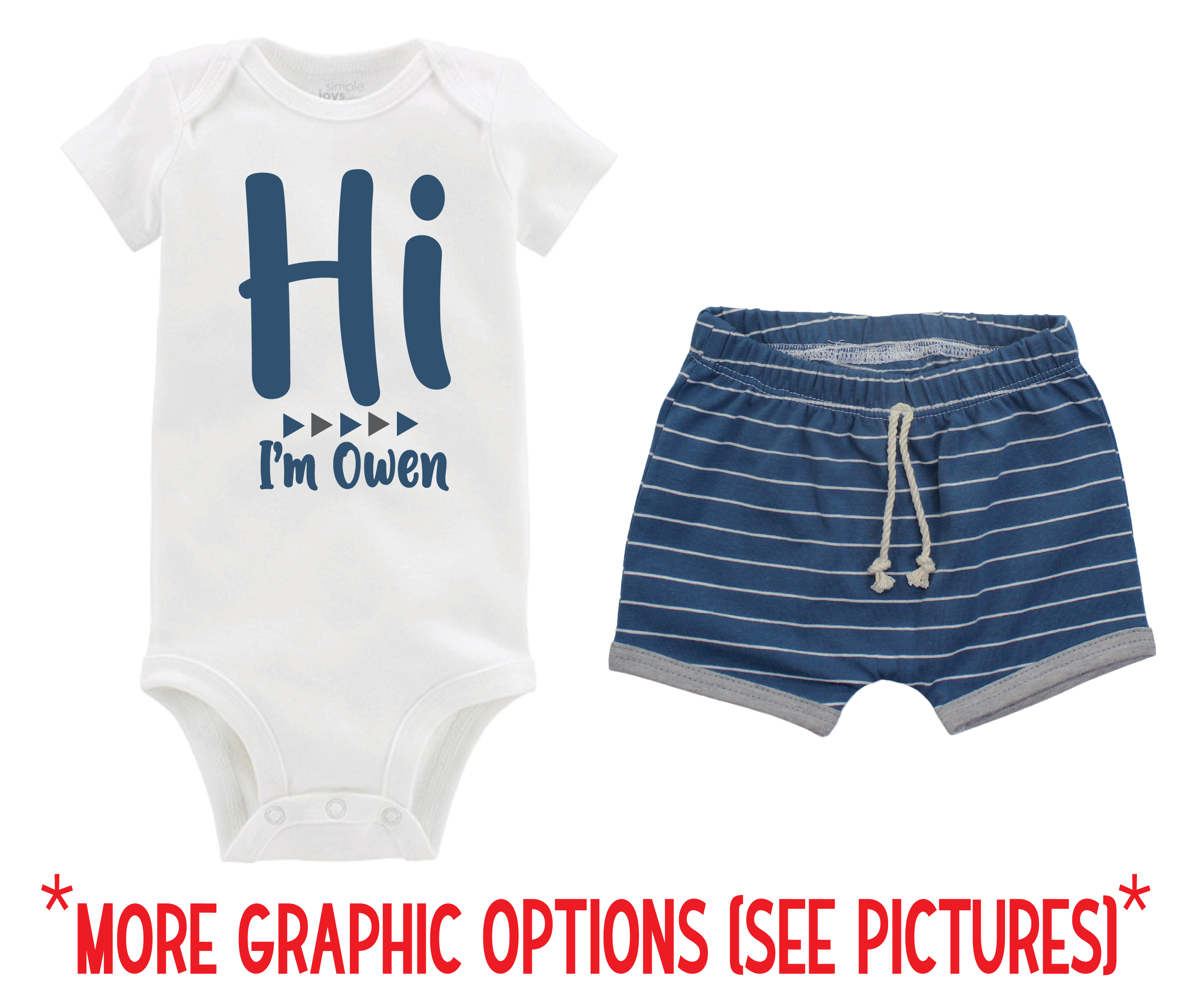 Boy Blue Stripe Toddler Short Outfit