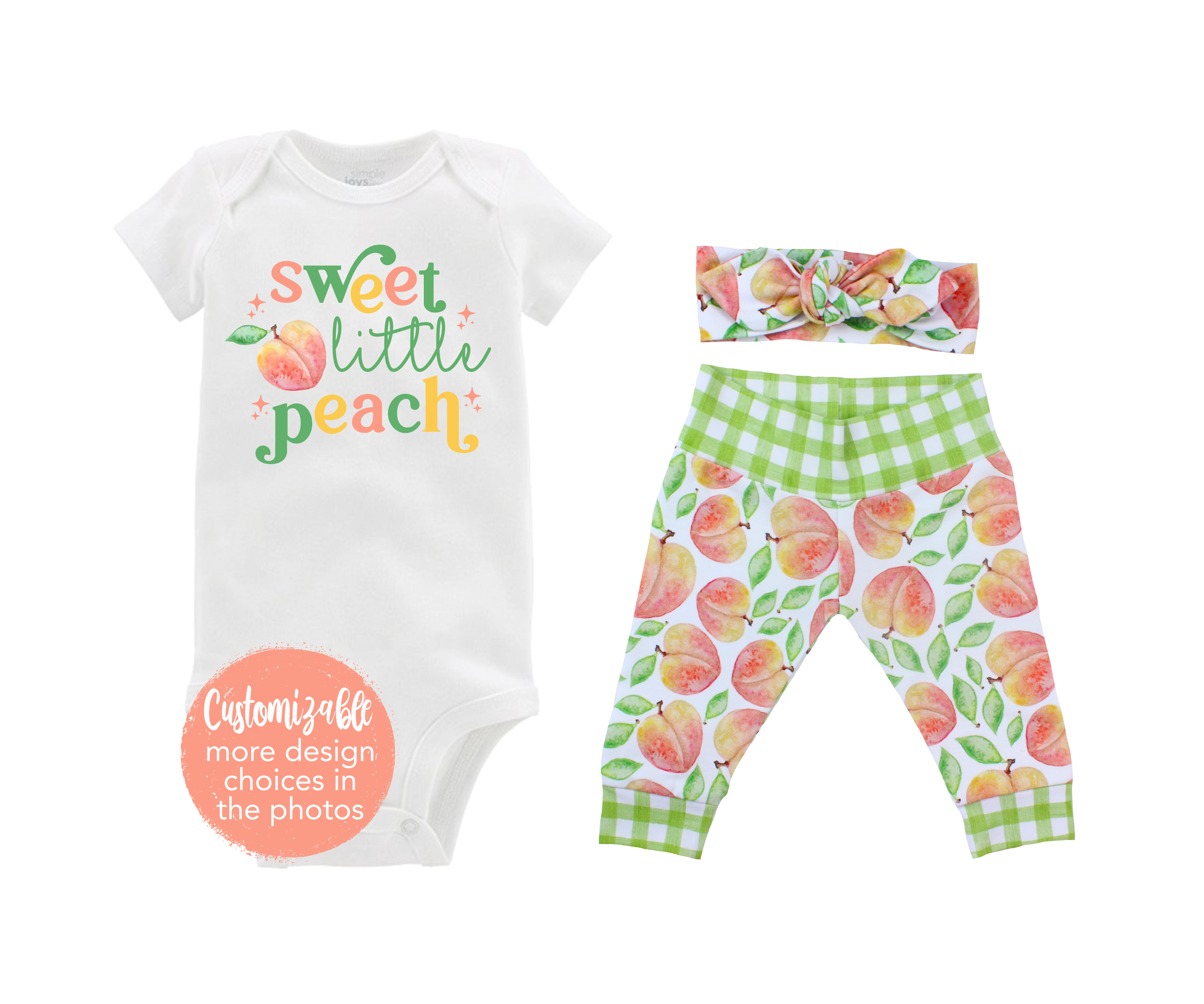 Sweet Little Peach Summer Fall Baby Girl Outfit