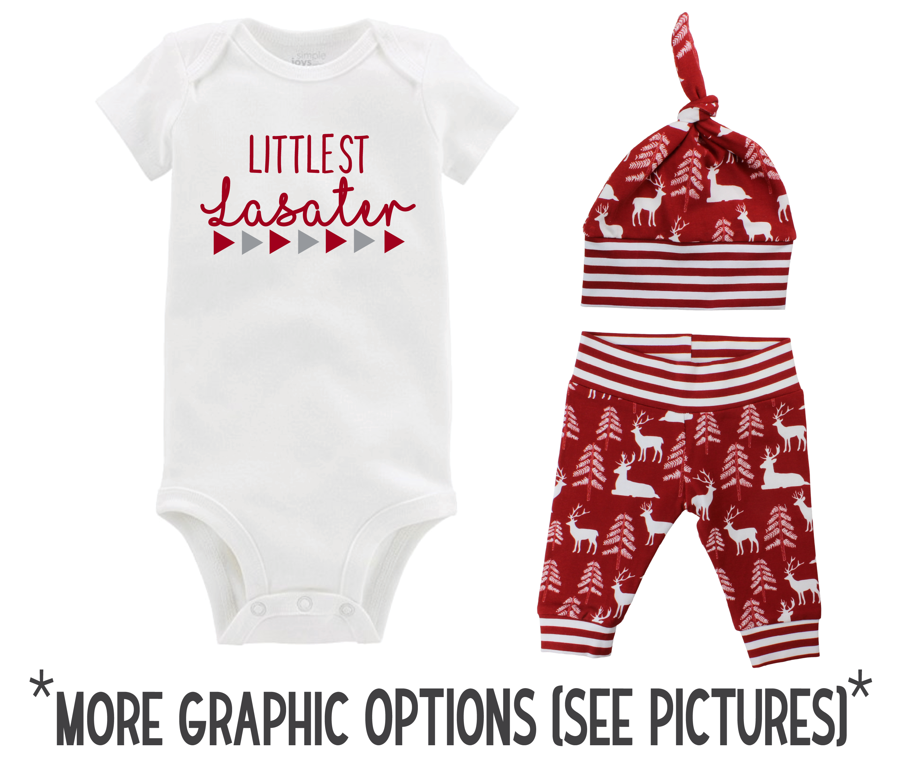 Boy Red Bear and Deer Baby Outfit