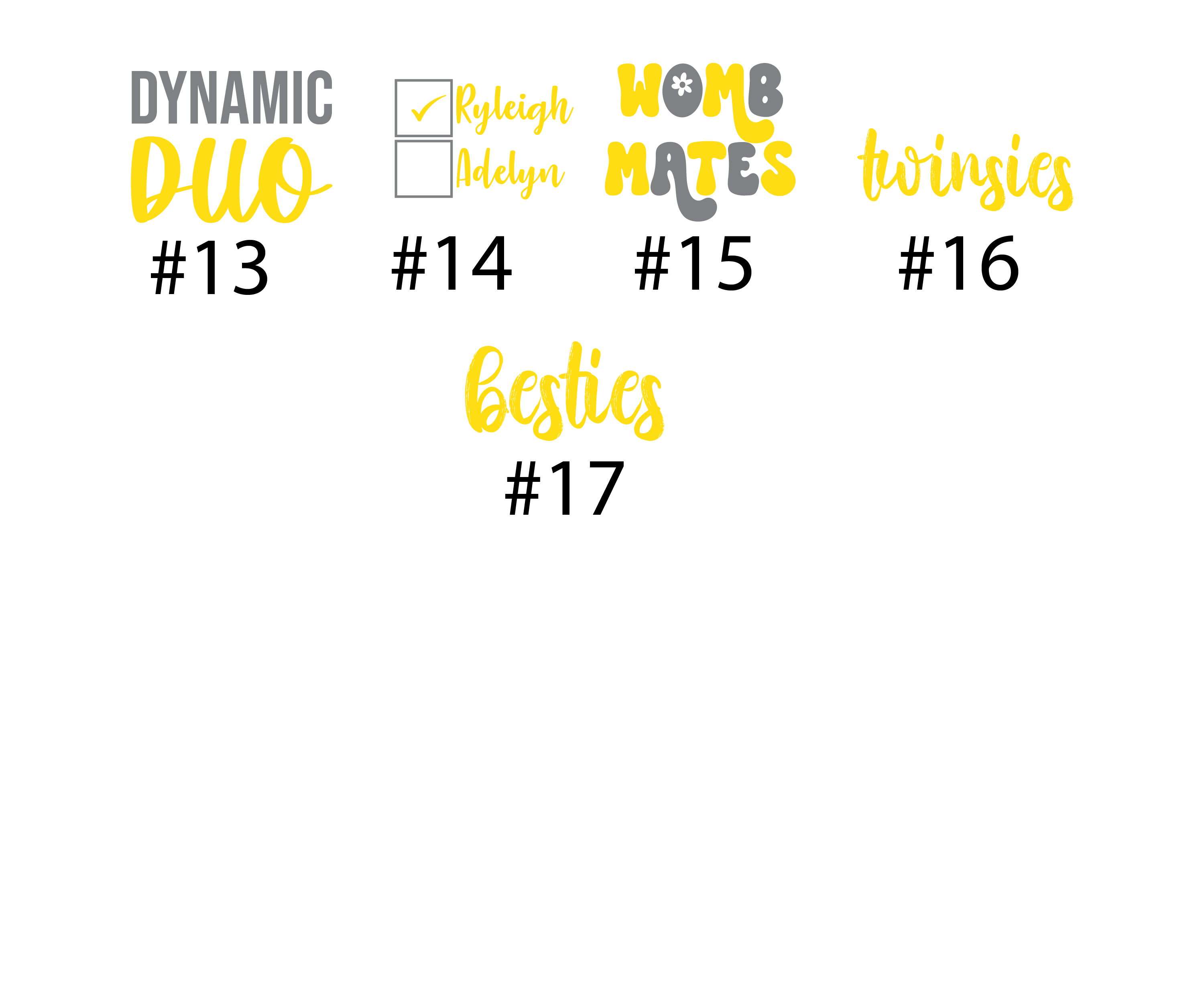 Womb Mates Twin Unisex Yellow Stripe Outfit Dynamic Duo Oldest Youngest Friends Forever Baby Coming Home Outfit
