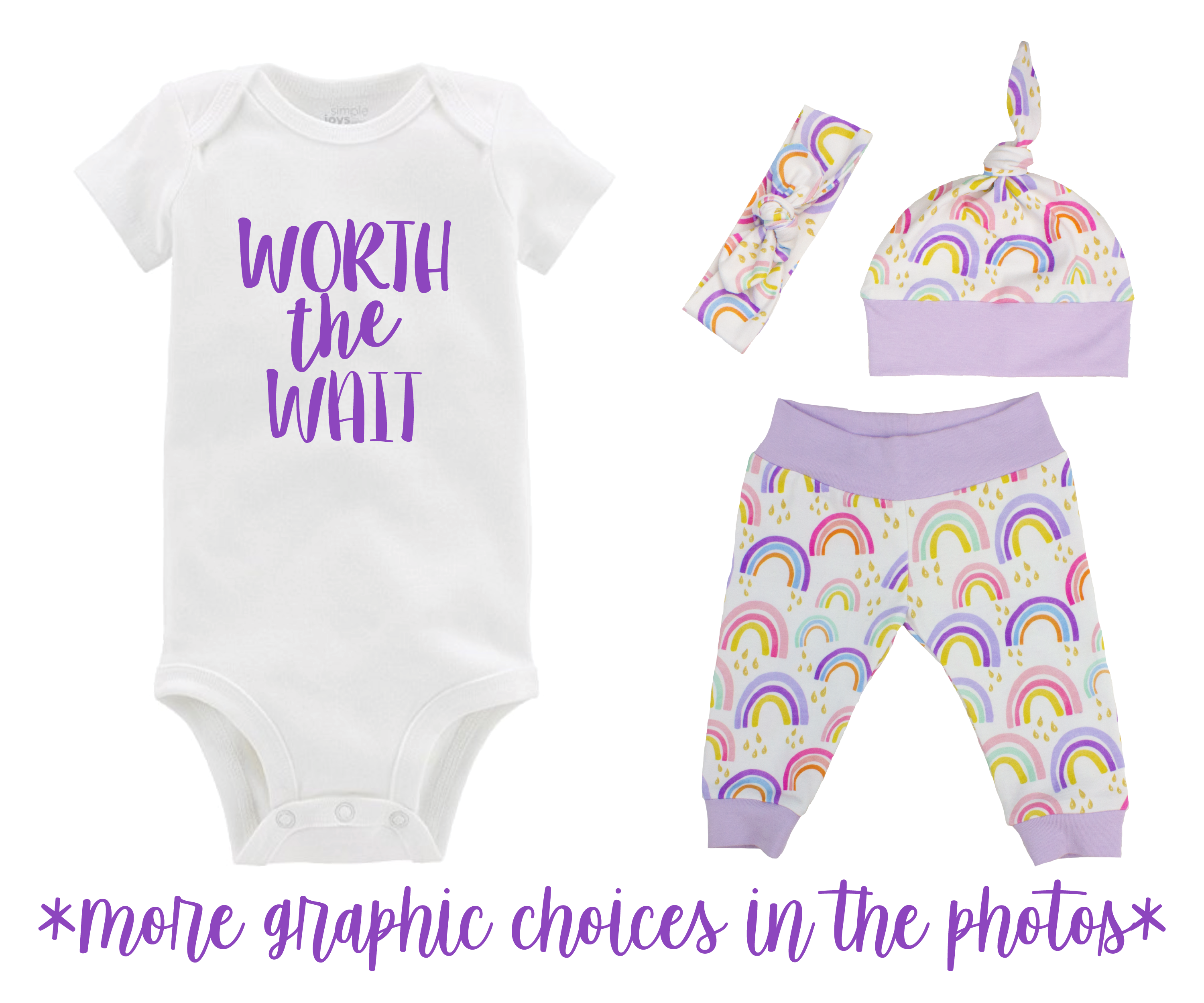 Purple Rainbow Baby Girl Outfit