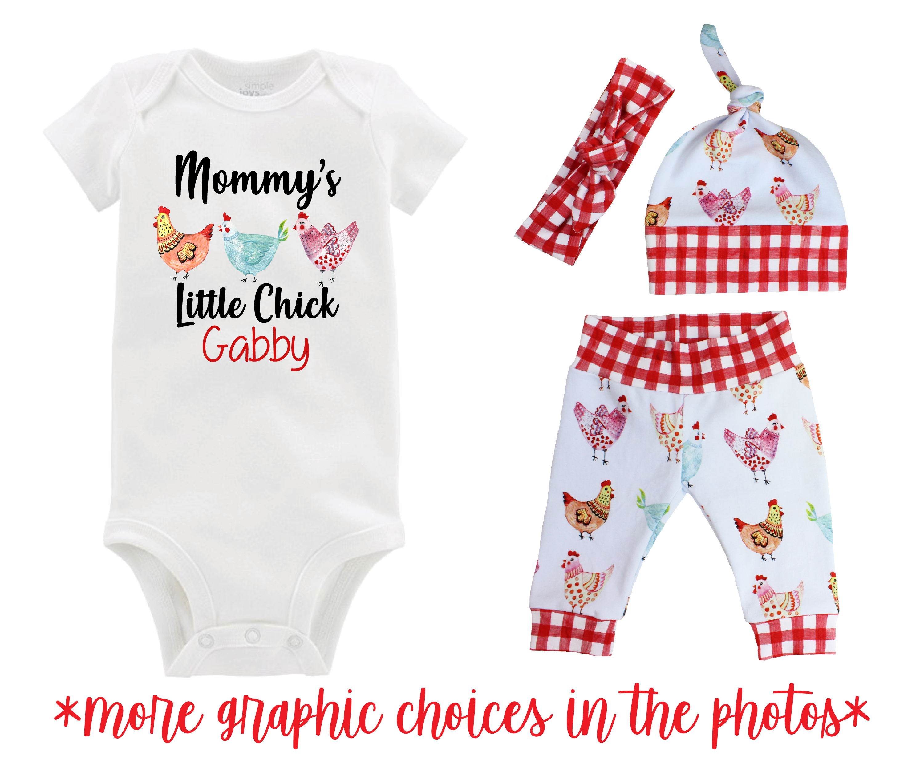White Chicken Baby Girl Outfit
