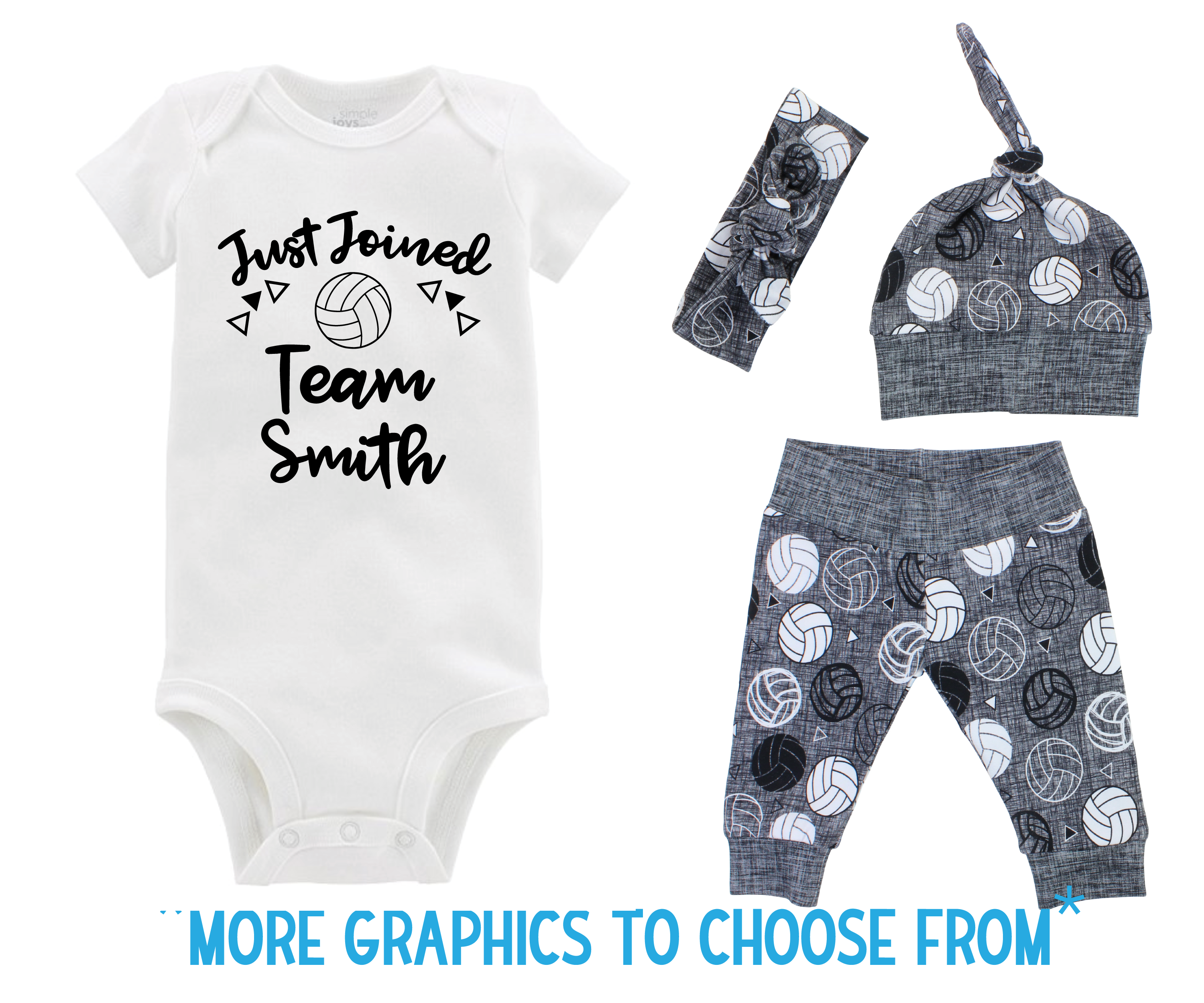 Gray Volleyball Baby Outfit